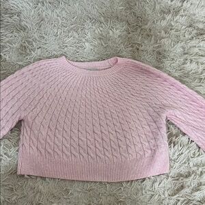 Sincerely Jules Pink Cable Knit Crewneck Sweater